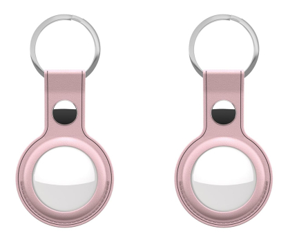 Akcesoria GSM i GPS KeyBudz AirTag Keyring skórzane etui do AirTag blush pink 2 sztuki IEOKBAT2BP